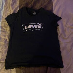 Levi's Black Tee with Sparkly Logo